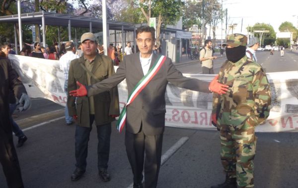 Alfredo Romero led a march through Guadalajara last week to mark six months since 43 students disappeared at the hands of corrupt police officers in Guerrero.